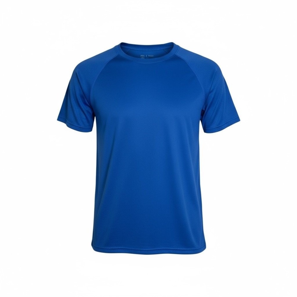 Blue Athletic T Shirt Mesh Activewear Gym Workout Tee Medium